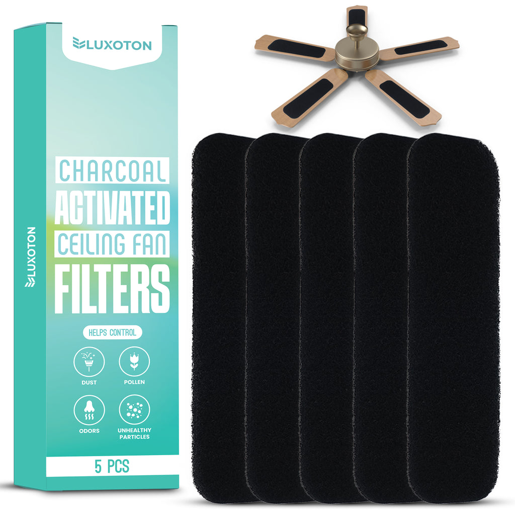 Ceiling Fan Filters for Blades - Activated Carbon Air Filter Ceiling Fan Air Purifier Pads - 5 Pieces